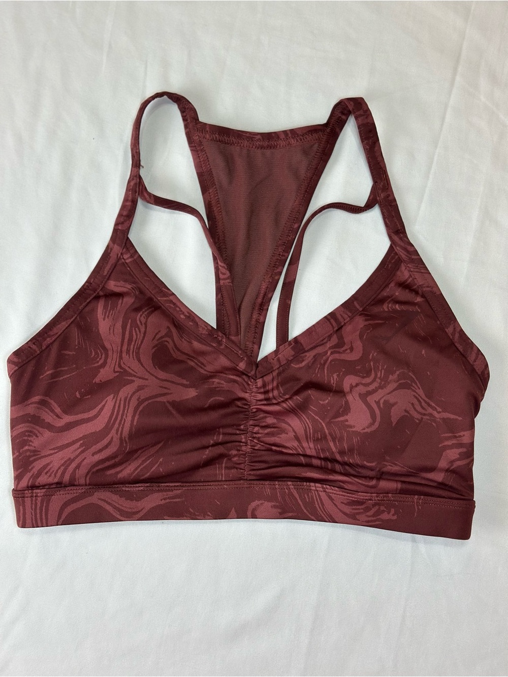 Gymshark Maroon Swirl Racerback Sports Bra